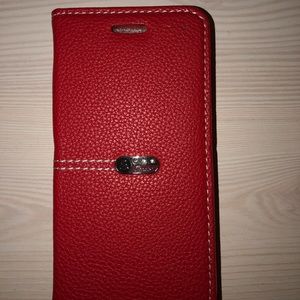 Red iPhone 8 wallet phone case, never used!